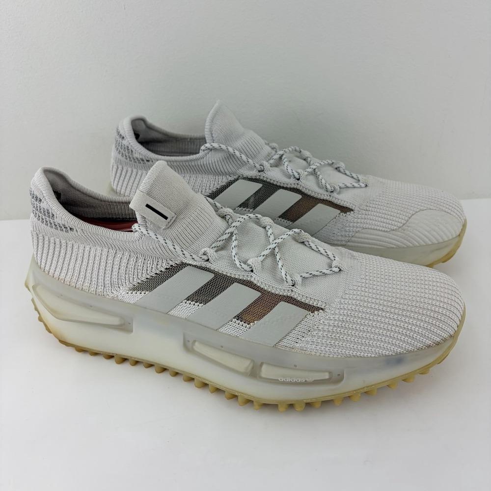 Adidas Men's Running Shoes White Beige Gum Sole Size 11.5 US EU 46